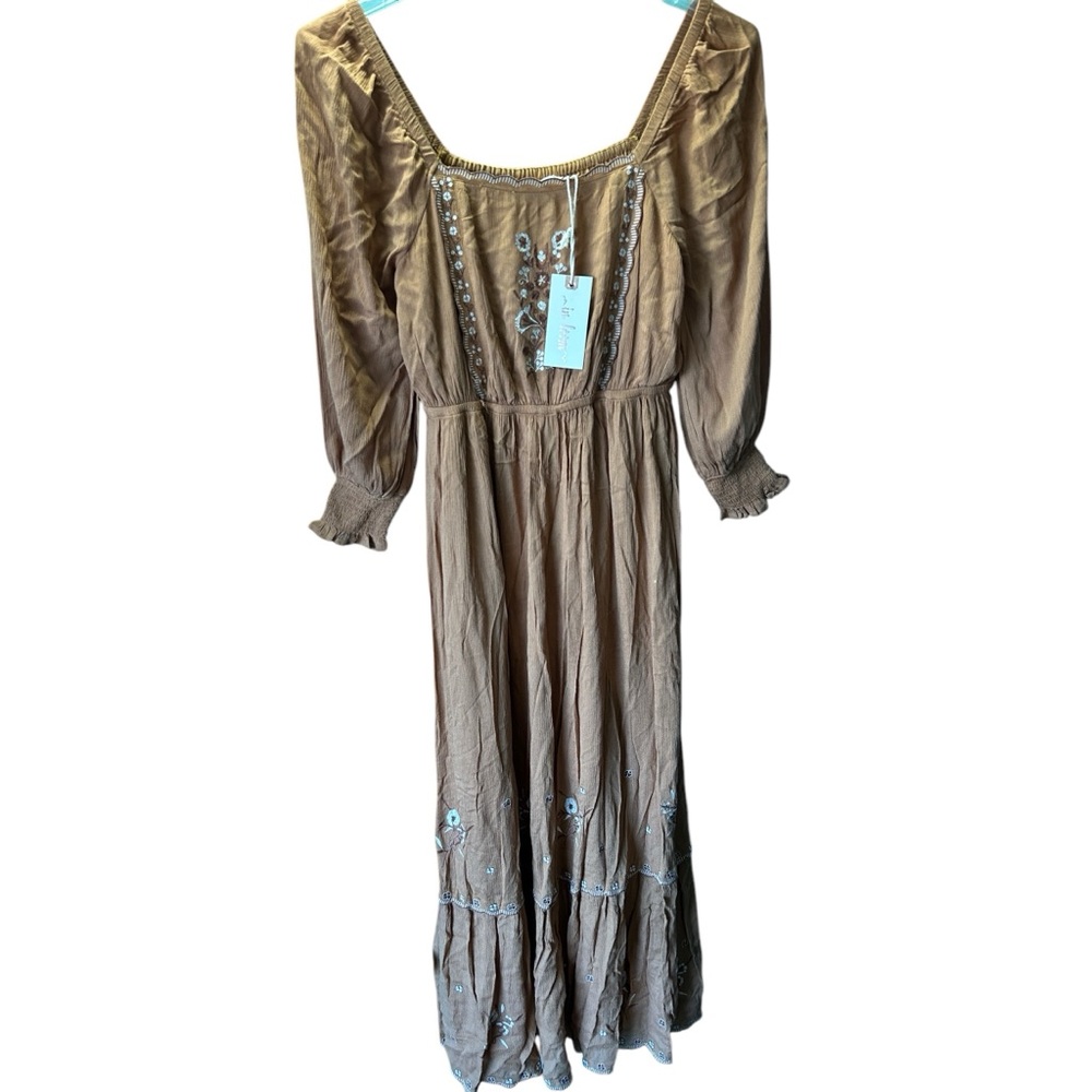 In Loom embroidered fall maxi dress